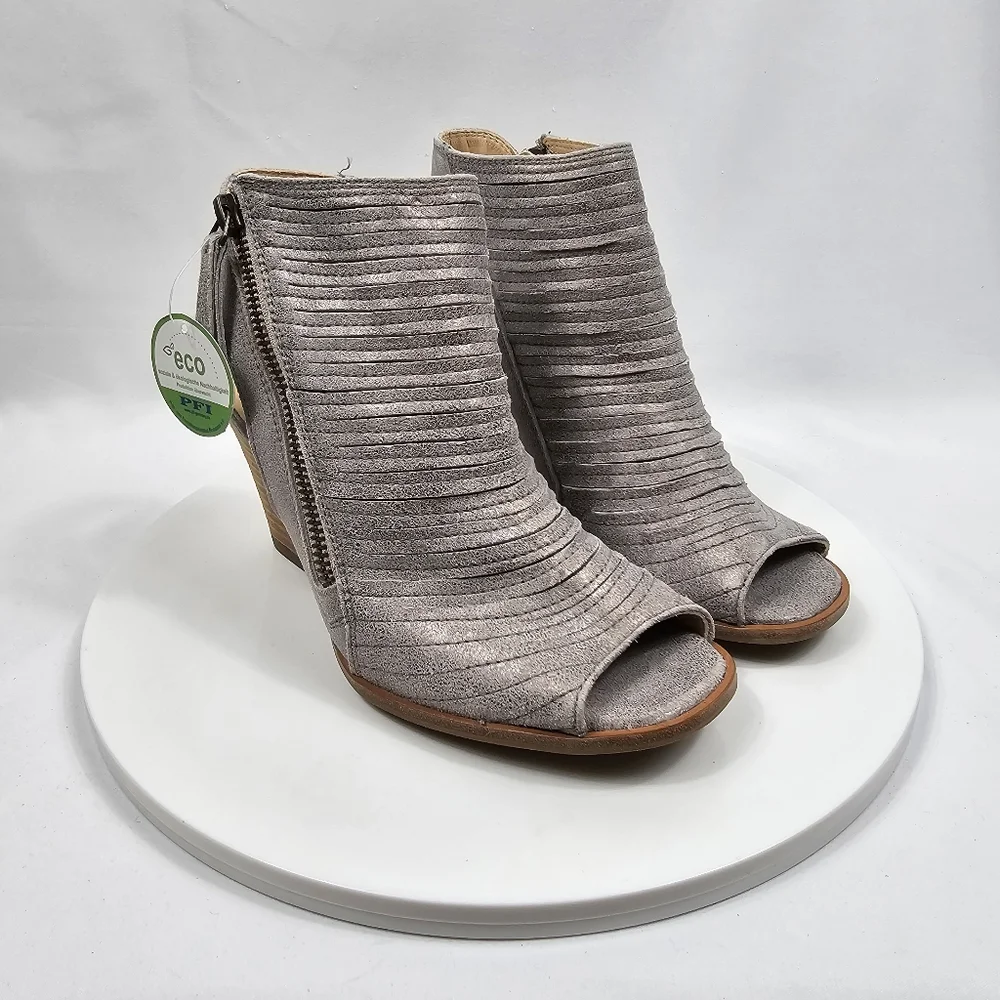 NWT Paul Green Peep Toe Leather Booties Eco Fit Austria UK 3 EU 36 Taupe Comfort